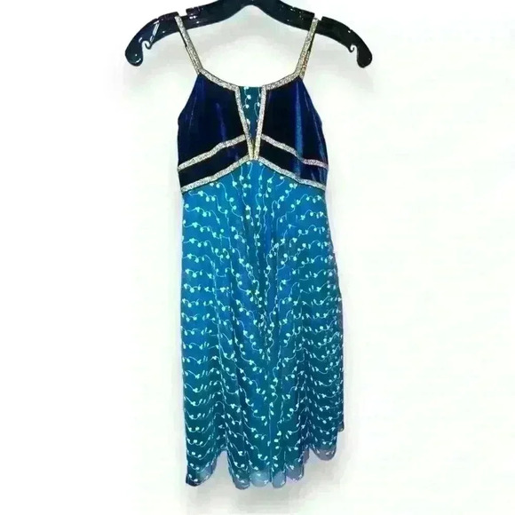 Dance Lyrical Jazz Tap costume Large Child Dark Teal By Revolution - Picture 1 of 6